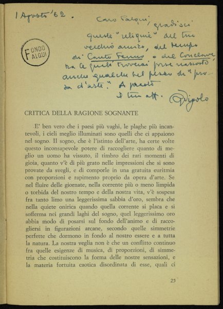 Inediti di estetica e di poetica : 1924-1938 / Giorgio Vigolo