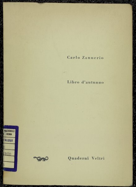 Libro d'autunno / Carlo Zannerio