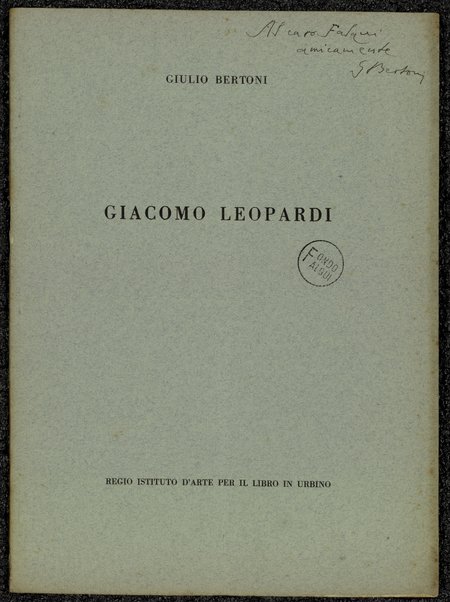 Giacomo Leopardi / Giulio Bertoni