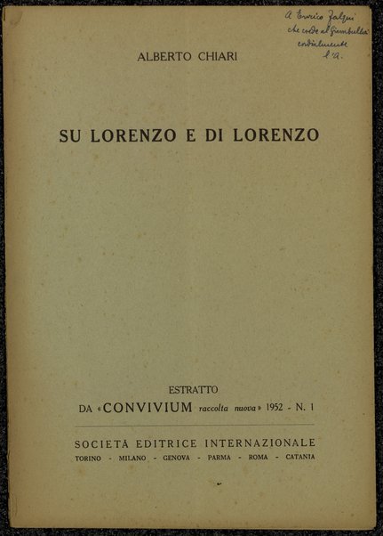 Su Lorenzo e di Lorenzo / Alberto Chiari