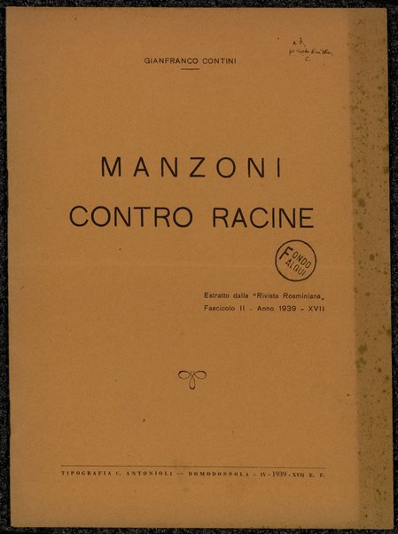 Manzoni contro Racine / Gianfranco Contini