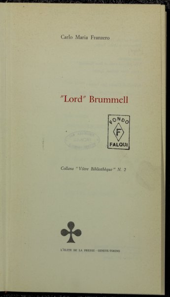 Lord Brummell / Carlo Maria Franzero