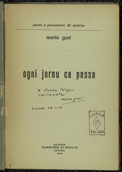 Ogni jornu ca passa / Mario Gori