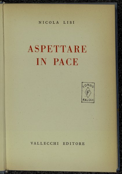 Aspettare in pace / Nicola Lisi