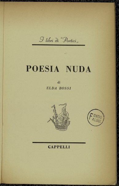 Poesia nuda / di Elda Bossi