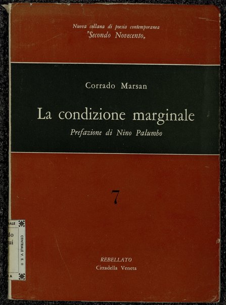 La condizione marginale / Corrado Marsan ; prefazione di Nino Palumbo