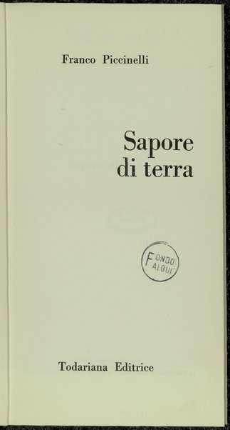 Sapore di terra / Franco Piccinelli