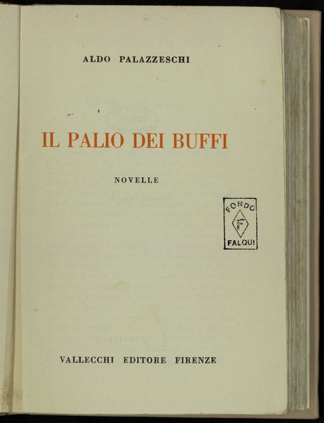 Il palio dei buffi : novelle / Aldo Palazzeschi