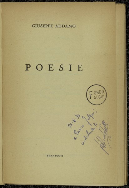 Poesie / Giuseppe Addamo