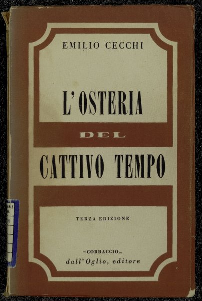 L'osteria del cattivo tempo / Emilio Cecchi