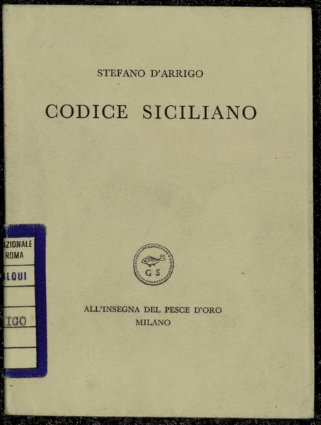 Codice Siciliano / Stefano D'Arrigo