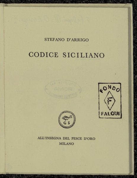 Codice Siciliano / Stefano D'Arrigo