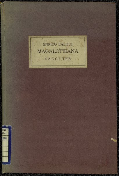 Magalottiana : saggi tre / Enrico Falqui