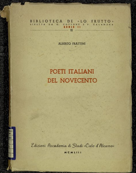 Poeti italiani del Novecento : Studi e postille