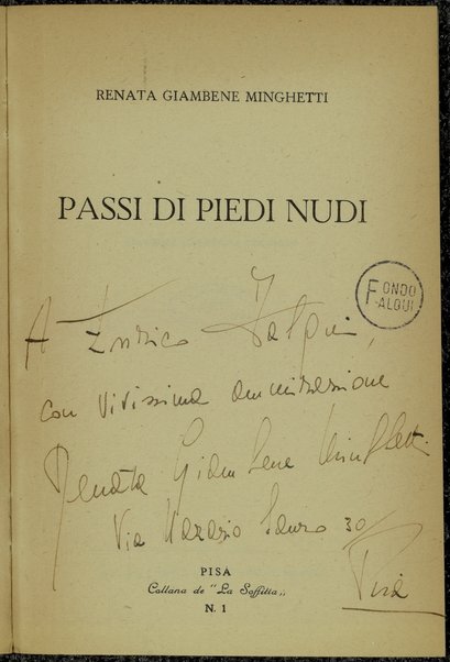 Passi di piedi nudi / Renata Giambene Minghetti