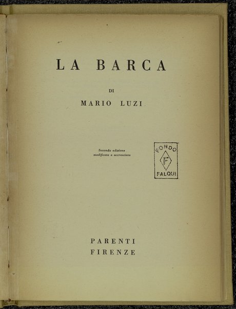 La barca / di Mario Luzi