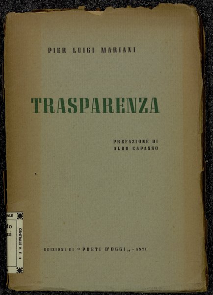 Trasparenza / Pier Luigi Mariani ; prefazione di Aldo Capasso