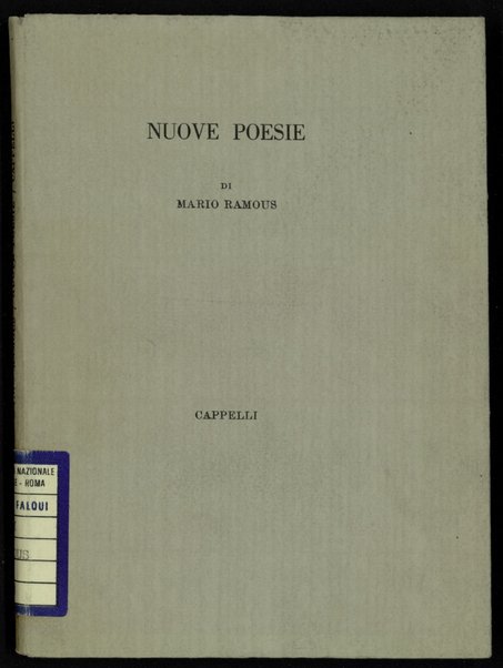 Nuove poesie / Mario Ramous