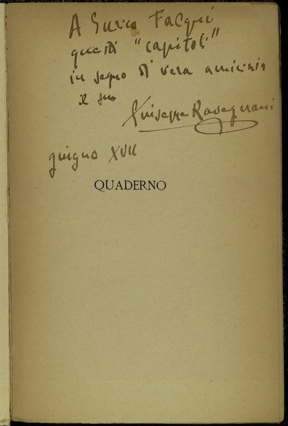 Quaderno : fatti personali e prose di fantasia / Giuseppe Ravegnani