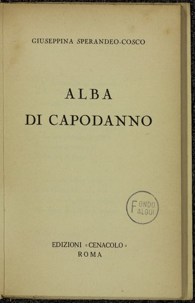 Alba di capodanno / Giuseppina Sperandeo-Cosco