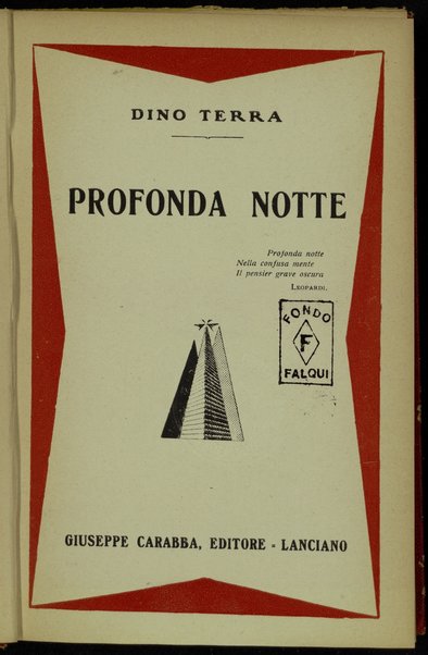 Profonda notte / Dino Terra