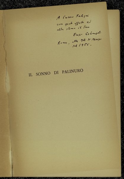 Il sonno di Palinuro : traduzione da Virgilio / Enzio Cetrangolo