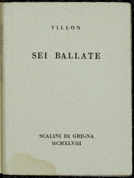 Sei ballate / tradotte da Giuseppe Antonio Brunelli