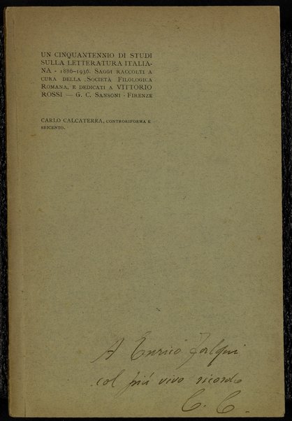 Controriforma e Seicento / [Carlo Calcaterra]