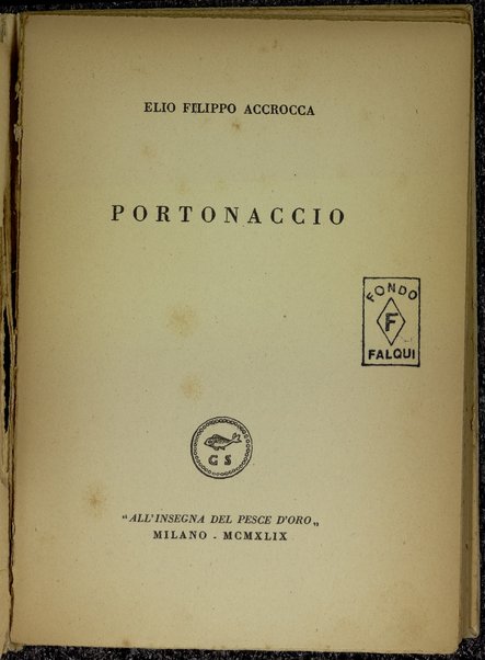 Portonaccio / Elio Filippo Accrocca ; [presentazione di Giuseppe Ungaretti]