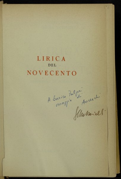 Lirica del Novecento : antologia di poesia italiana / Luciano Anceschi, Sergio Antonielli