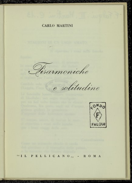 Fisarmoniche e solitudine / Carlo Martini