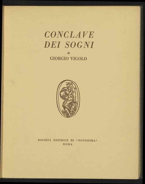 Conclave dei sogni / di Giorgio Vigolo