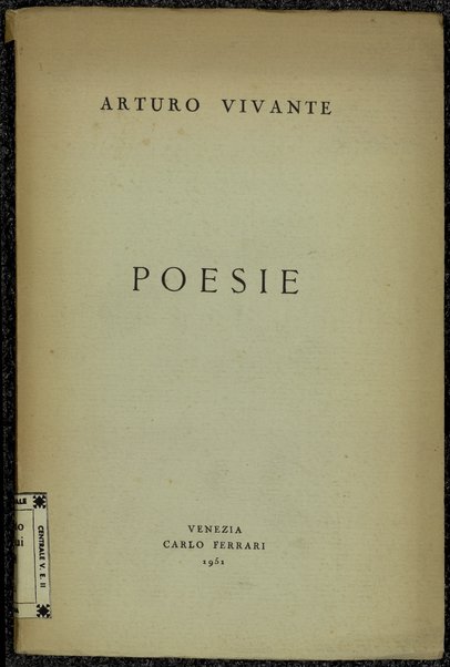 Poesie / Arturo Vivante