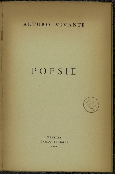 Poesie / Arturo Vivante