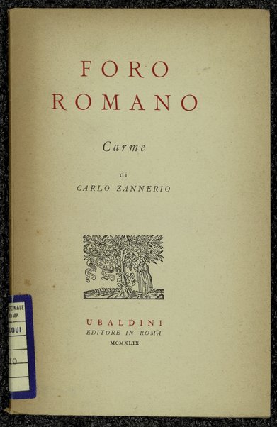 Foro romano : carme / di Carlo Zannerio