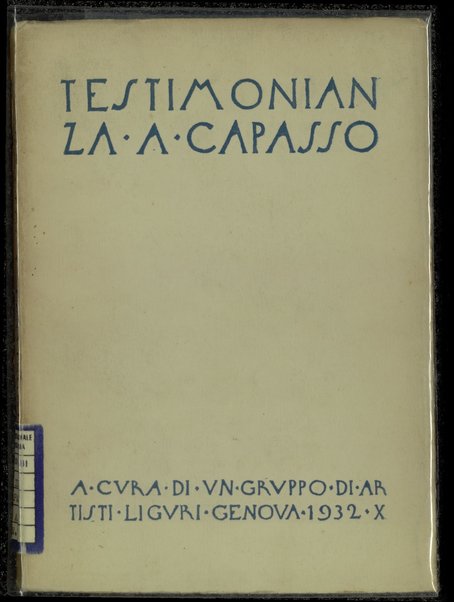 Testimonianza a Capasso /  a cura di un gruppo di artisti liguri