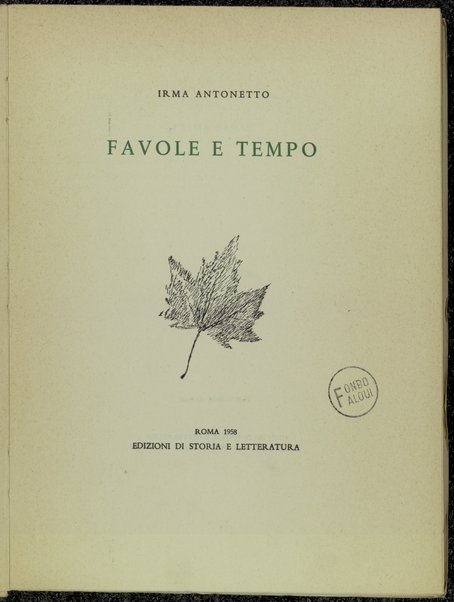 Favole e tempo / Irma Antonetto