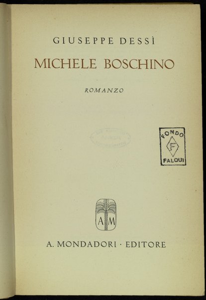 Michele Boschino : romanzo / Giuseppe Dessi