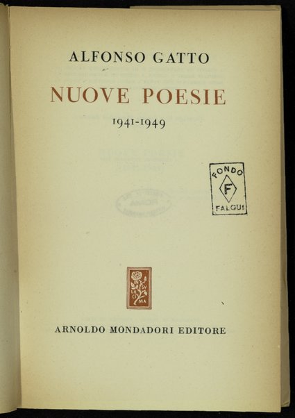 Nuove poesie : 1941-1949 / Alfonso Gatto