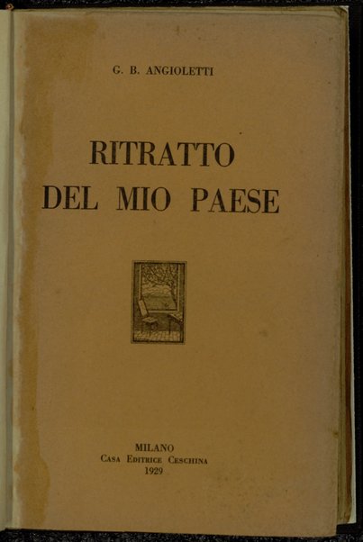 Ritratto del mio paese / G. B. Angioletti