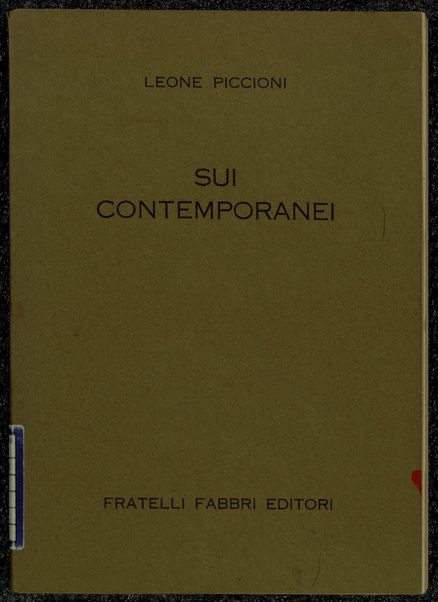 Sui contemporanei / Leone Piccioni