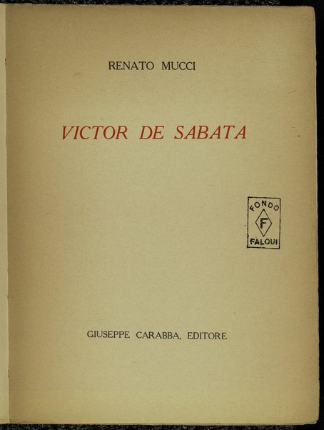 Victor de Sabata / Renato Mucci