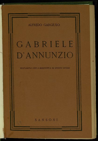 Gabriele D'Annunzio / A. Gargiulo