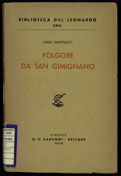Folgore da San Gimignano / Luigi Santucci