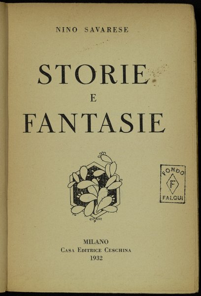 Storie e fantasie / Nino Savarese