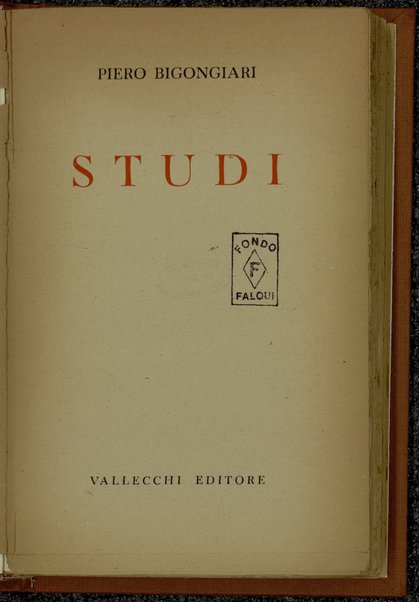 Studi / Piero Bigongiari