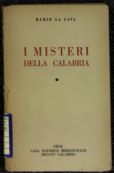 I misteri della Calabria / Mario La Cava