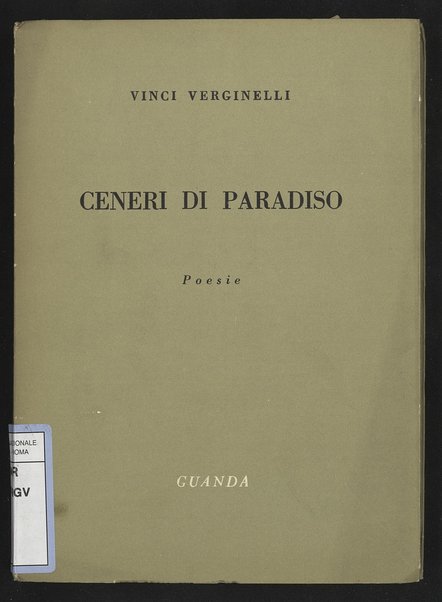 Ceneri di paradiso : poesie / Vinci Verginelli