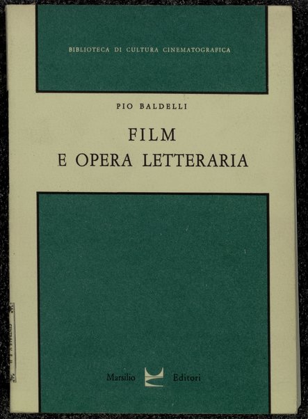 Film e opera letteraria / Pio Baldelli