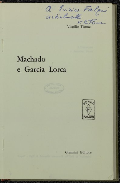 Machado e Garcia Lorca / Virgilio Titone